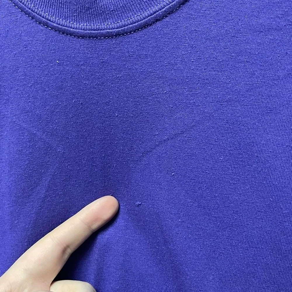 plain blank purple Hanes short sleeve crewneck spring summer fall work T-shirt